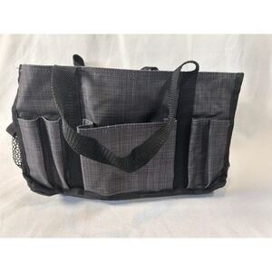 Thirty-One Zip Top Organizing Utility Tote Charcoal Crosshatch Organize
